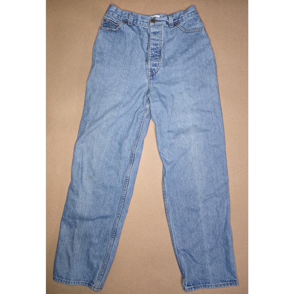 VTG Perry Ellis Levi Strauss Women's SZ 12 Button Fly Light Wash Mom Jeans EUC